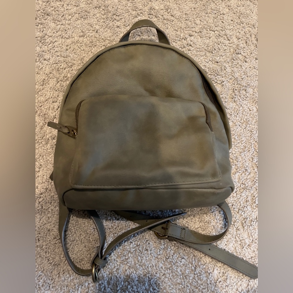 Olive green shade mini backpack